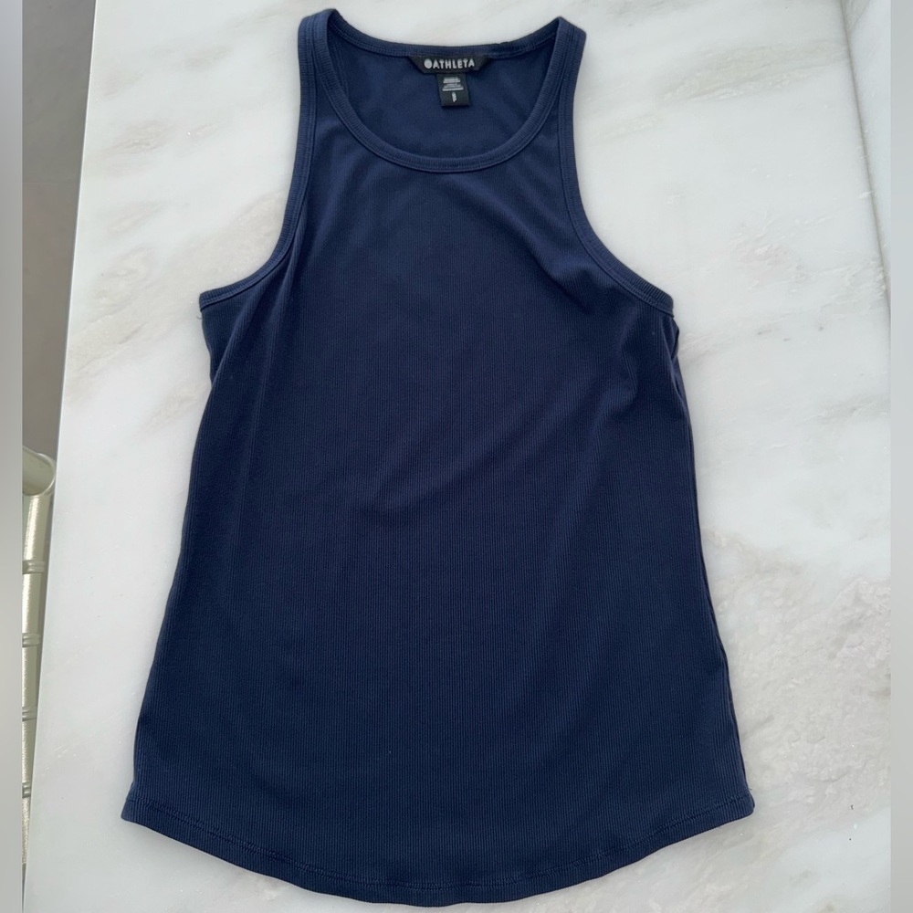 Signature Rib Tank- Blue - Picture 2 of 3